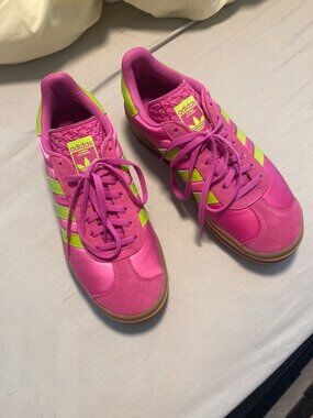 Adidas Gazelle Bold Sneakers - Pink & Neon Green